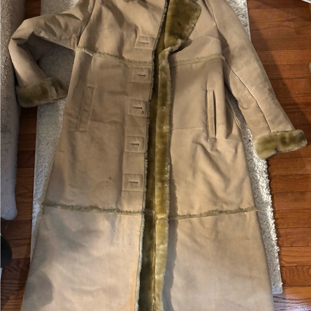 Vintage Faux Fur Trimmed Coat
